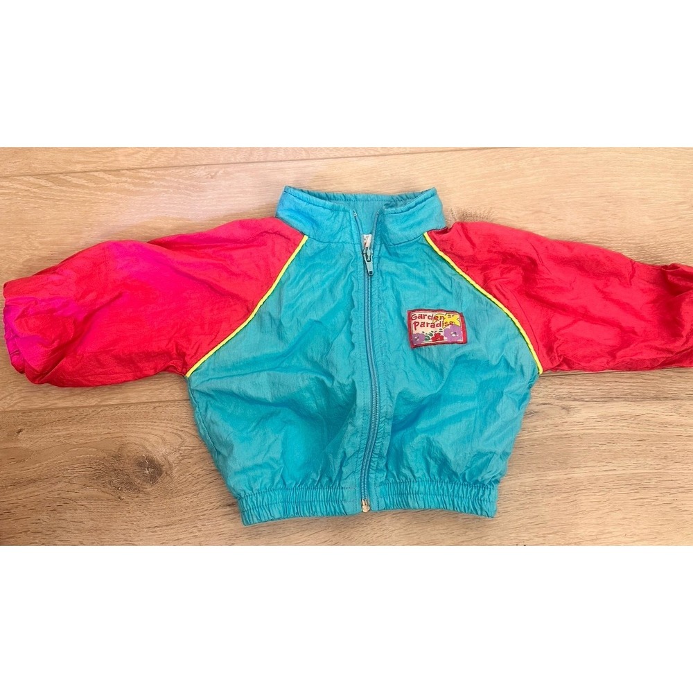 VINTAGE 90s MCKIDS GARDEN PARADISE MULTI COLOR ZIP UP JACKET 18 MONTHS